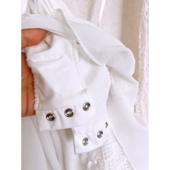 PatBo PLUNGE LACE SLEEVE MAXI DRESS white small - Picture 11 of 12